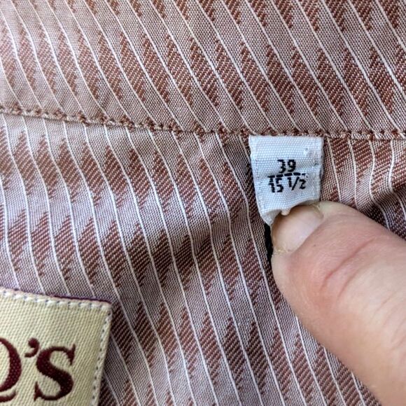 Nino's London Bespoke Mens Button Down 60s Vibe Print Mod Dress Shirt Sz 39/15.5 - Picture 11 of 11